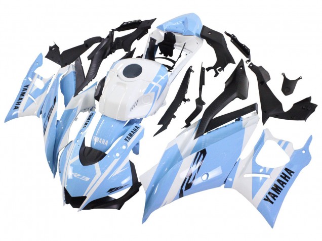 Purchase 2022-2024 White Light Blue Yamaha YZF R3/R25 Motorcycle Fairings UK Purchase 2022-2024 White Light Blue Yamaha YZF R3/R25 Motorcycle Fairings UK