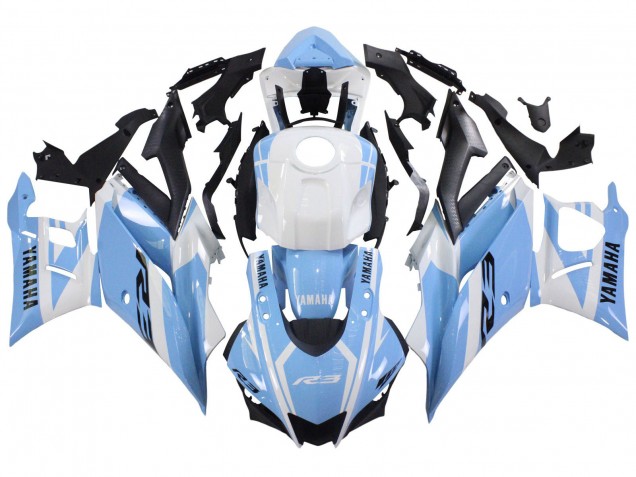 Purchase 2022-2024 White Light Blue Yamaha YZF R3/R25 Motorcycle Fairings UK Purchase 2022-2024 White Light Blue Yamaha YZF R3/R25 Motorcycle Fairings UK