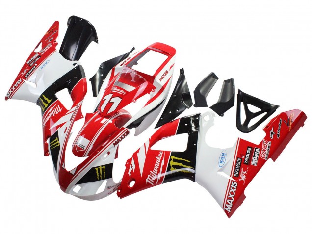 Purchase 1998-1999 Red White Black Yellow Monster Milwaukee MAXXIS 11 Yamaha YZF 1000 R1 Motorcycle Fairings UK