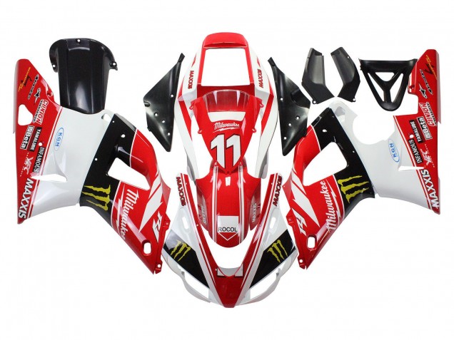 Purchase 1998-1999 Red White Black Yellow Monster Milwaukee MAXXIS 11 Yamaha YZF 1000 R1 Motorcycle Fairings UK