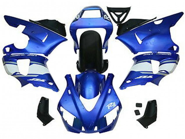 Purchase 1998-1999 Blue White Glossy Black Yamaha YZF 1000 R1 Motorcycle Fairings UK