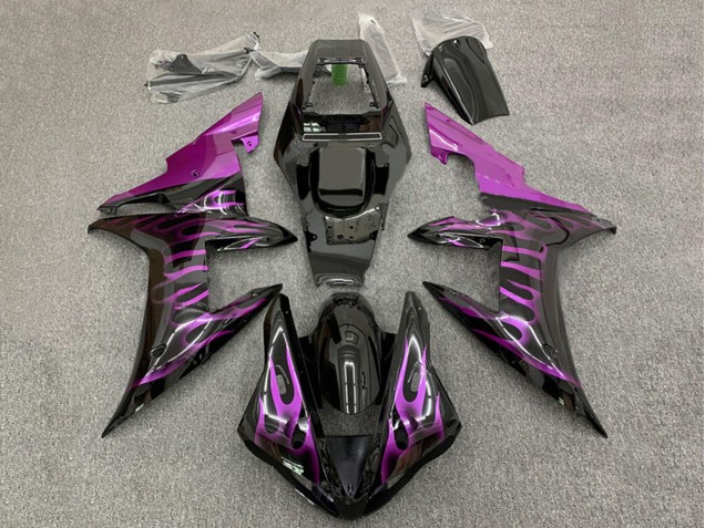 Purchase 2002-2003 Glossy Black Purple Flame Yamaha YZF 1000 R1 Motorcycle Fairings UK