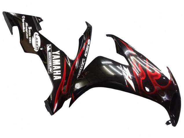 Purchase 2004-2006 Glossy Black Red Flame Yamaha YZF 1000 R1 Motorcycle Fairings UK