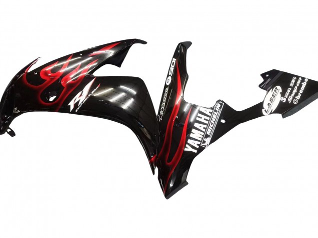 Purchase 2004-2006 Glossy Black Red Flame Yamaha YZF 1000 R1 Motorcycle Fairings UK