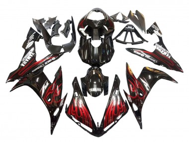 Purchase 2004-2006 Glossy Black Red Flame Yamaha YZF 1000 R1 Motorcycle Fairings UK