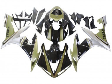 Purchase 2004-2006 Light Gold White Glossy Black Yamaha YZF 1000 R1 Motorcycle Fairings UK