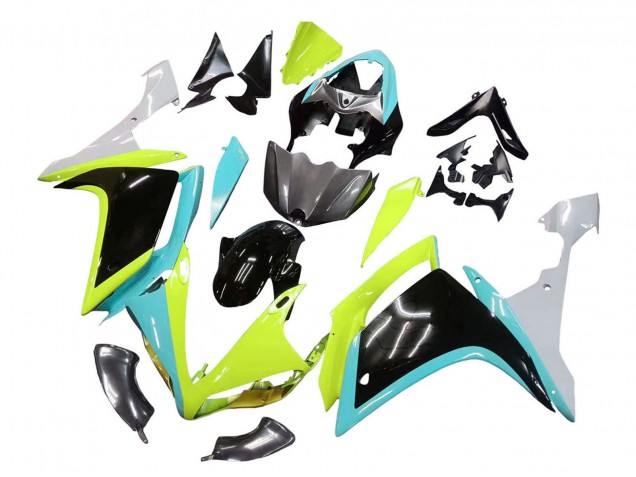 Purchase 2007-2008 Light Blue Lime Green Black Yamaha YZF 1000 R1 Motorcycle Fairings UK