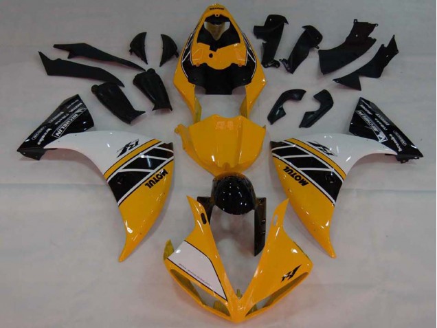 Purchase 2007-2008 Yellow White Black Yamaha YZF 1000 R1 Motorcycle Fairings UK