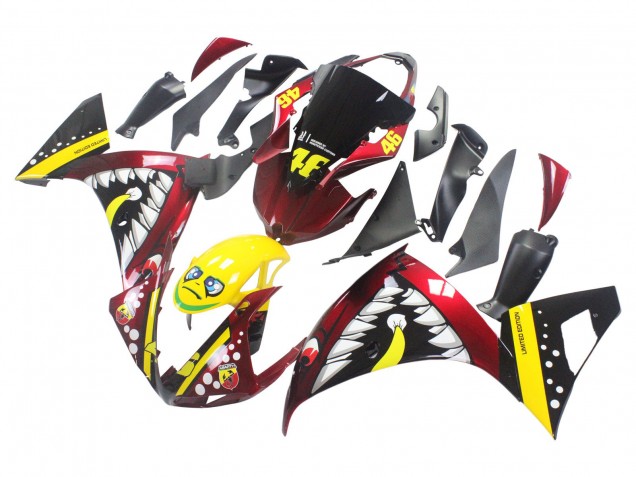 Purchase 2009-2011 Red Yellow Black Shark 46 Yamaha YZF 1000 R1 Motorcycle Fairings UK