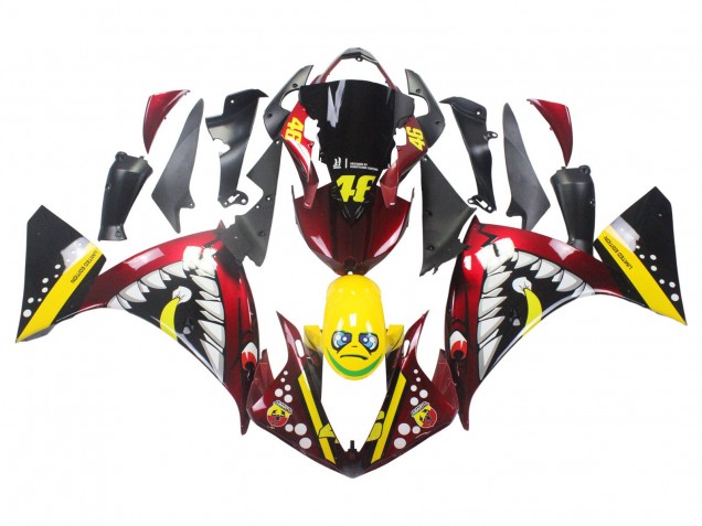 Purchase 2009-2011 Red Yellow Black Shark 46 Yamaha YZF 1000 R1 Motorcycle Fairings UK