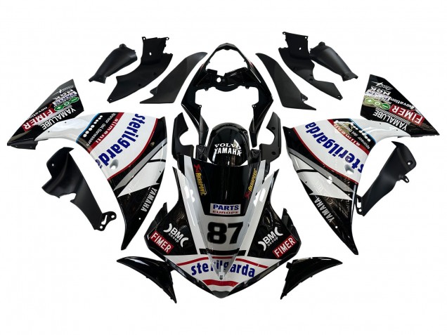 Purchase 2009-2011 Glossy Black White Red Volvo Fimer Yamalube 87 Yamaha YZF 1000 R1 Motorcycle Fairings UK
