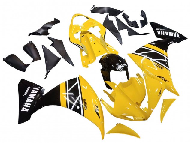 Purchase 2009-2011 Yellow White Black Stripe Yamaha YZF 1000 R1 Motorcycle Fairing Kits UK