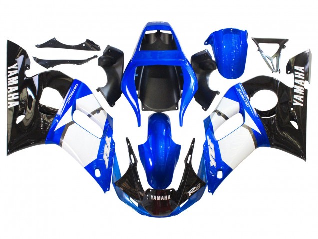 Purchase 1998-2002 White Blue Glossy Black Yamaha YZF 600 R6 Motorcycle Fairings UK