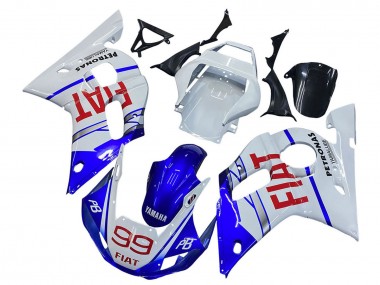 Purchase 1998-2002 White Blue Red Fiat 99 Yamaha YZF 600 R6 Motorcycle Fairings UK