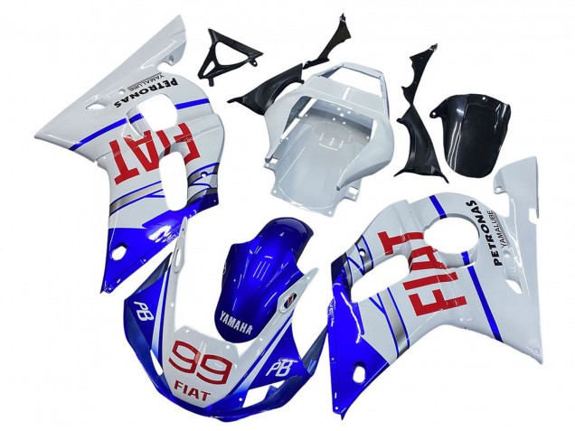 Purchase 1998-2002 White Blue Red Fiat 99 Yamaha YZF 600 R6 Motorcycle Fairings UK