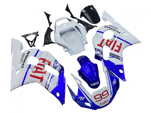 Purchase 1998-2002 White Blue Red Fiat 99 Yamaha YZF 600 R6 Motorcycle Fairings UK