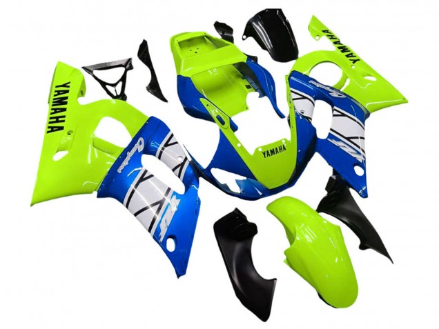Purchase 1998-2002 Neon Green Blue White Champions Yamaha YZF 600 R6 Motorcycle Fairings UK