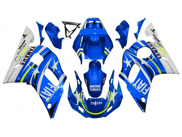 Purchase 1998-2002 White Blue Neon Yellow Fiat Motul Michelin Yamaha YZF 600 R6 Motorcycle Fairings UK