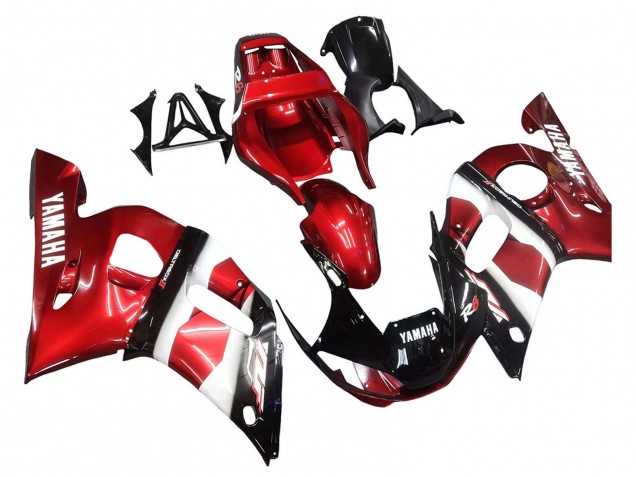 Purchase 1998-2002 Red White Glossy Black Yamaha YZF 600 R6 Motorcycle Fairings UK