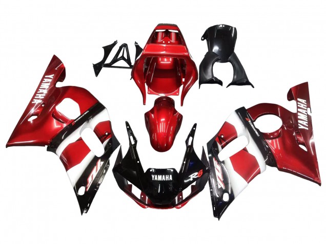 Purchase 1998-2002 Red White Glossy Black Yamaha YZF 600 R6 Motorcycle Fairings UK