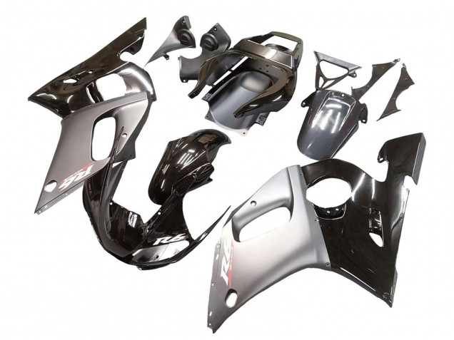 Purchase 1998-2002 Silver Glossy Black Yamaha YZF 600 R6 Motorcycle Fairings UK