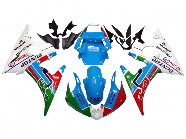 Purchase 2003-2004 White Blue Green Red Kastinee Dunlop Motul Yamaha YZF R6 Motorcycle Fairings UK