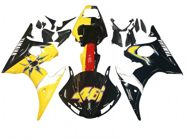 Purchase 2006-2009 Yellow Red Glossy Black 46 Yamaha YZF R6S Motorcycle Fairings UK