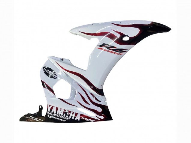 Purchase 2006-2009 White with Dark Black Flame Yamaha YZF R6S Motorcycle Fairings UK