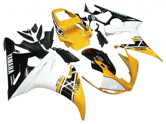 Purchase 2006-2009 Yellow White Glossy Black Yamaha YZF R6S Motorcycle Fairings UK