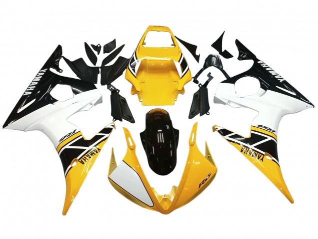 Purchase 2006-2009 Yellow White Glossy Black Yamaha YZF R6S Motorcycle Fairings UK
