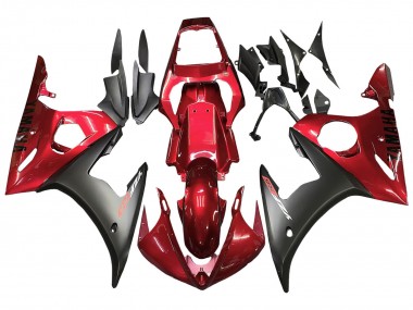Purchase 2003-2004 Red Matte Black Yamaha YZF R6 Motorcycle Fairing Kits UK