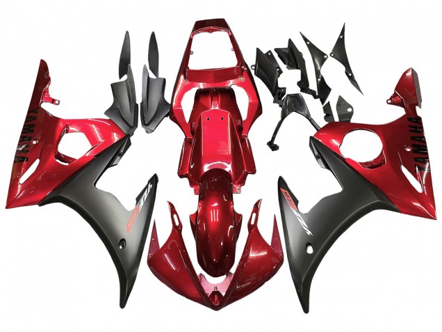 Purchase 2003-2004 Red Matte Black Yamaha YZF R6 Motorcycle Fairing Kits UK