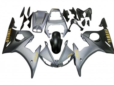Purchase 2003-2004 Matte Grey Matte Black Gold Decals Yamaha YZF R6 Motorcycle Fairings UK