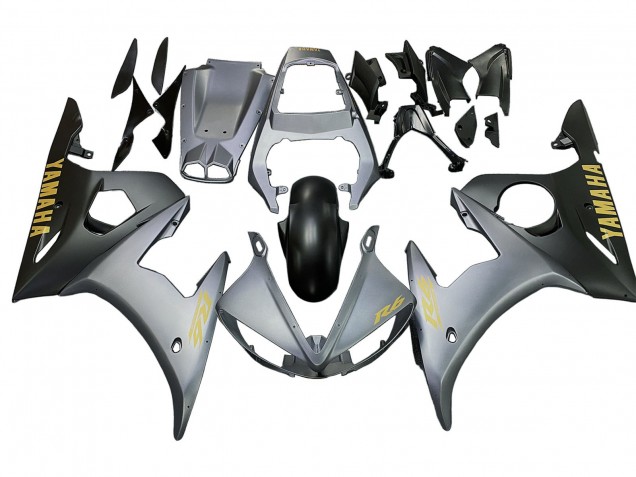 Purchase 2003-2004 Matte Grey Matte Black Gold Decals Yamaha YZF R6 Motorcycle Fairings UK