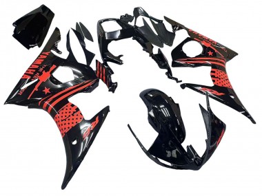 Purchase 2006-2009 Glossy Black Red Yamaha YZF R6S Motorcycle Fairing UK