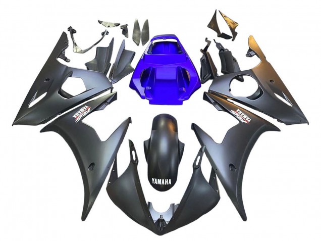 Purchase 2003-2004 Blue Matte Black Yamaha YZF R6 Motorcycle Fairings UK