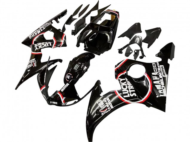 Purchase 2006-2009 Glossy Black Red White Lucky Strike Motul Yamaha YZF R6S Motorcycle Fairings UK