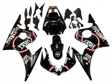 Purchase 2006-2009 Glossy Black Red White Lucky Strike Motul Yamaha YZF R6S Motorcycle Fairings UK