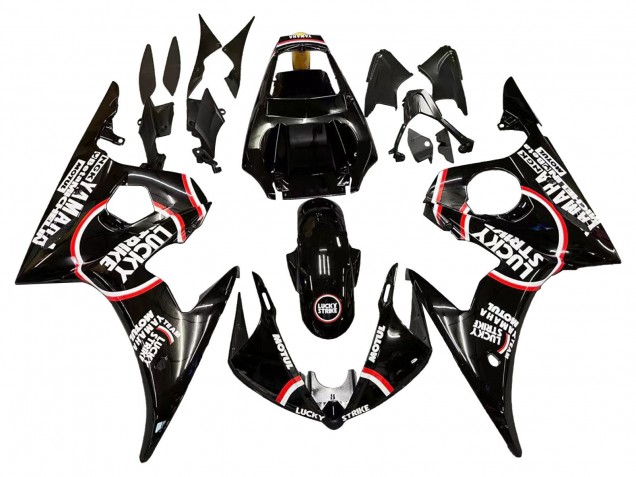 Purchase 2006-2009 Glossy Black Red White Lucky Strike Motul Yamaha YZF R6S Motorcycle Fairings UK
