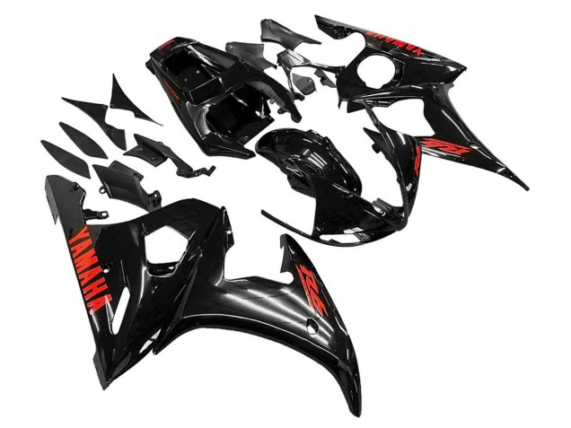 Purchase 2003-2004 Glossy Black Red Yamaha YZF R6 Motorcycle Fairings UK
