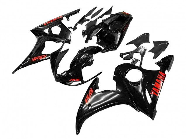 Purchase 2003-2004 Glossy Black Red Yamaha YZF R6 Motorcycle Fairings UK