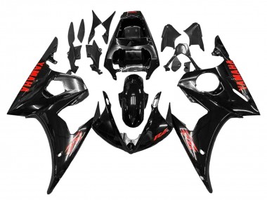 Purchase 2003-2004 Glossy Black Red Yamaha YZF R6 Motorcycle Fairings UK