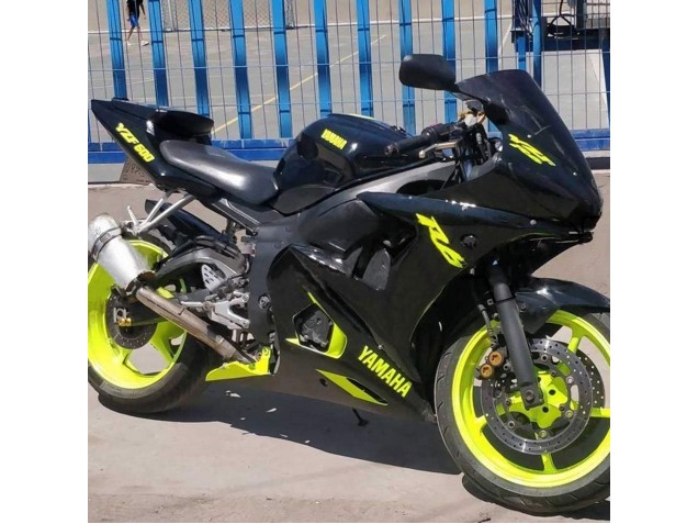 Purchase 2006-2009 Glossy Black Neon Yellow Yamaha YZF R6S Motorcycle Fairings UK