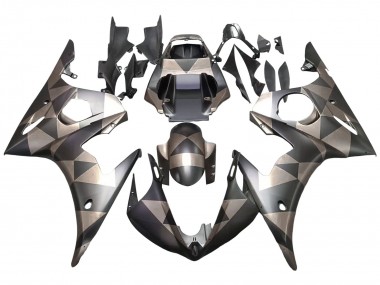 Purchase 2003-2004 Grey Matte Black Geometric Yamaha YZF R6 Motorcycle Fairings UK