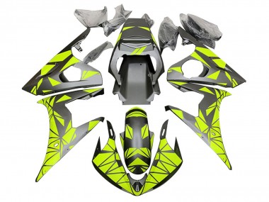 Purchase 2003-2004 Neon Green Matte Black Geometric Yamaha YZF R6 Motorcycle Fairings UK