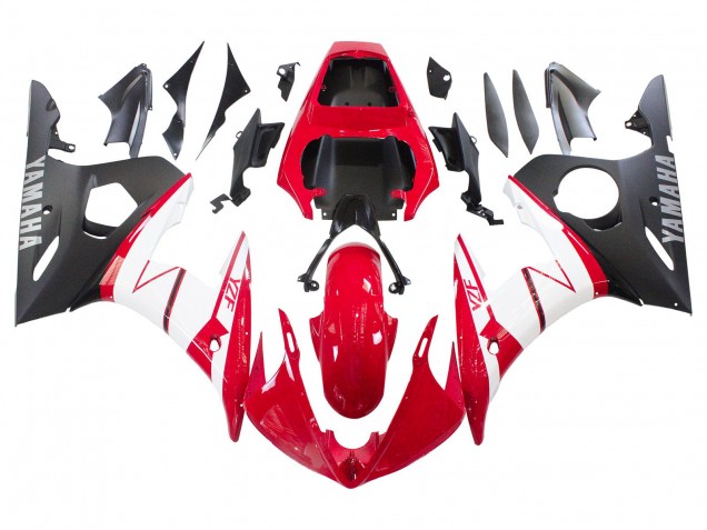 Purchase 2003-2004 Red White Matte Black Yamaha YZF R6 Motorcycle Fairings UK