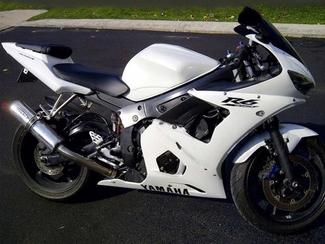 Purchase 2006-2009 White Black Decals Yamaha YZF R6S Motorcycle Fairings UK