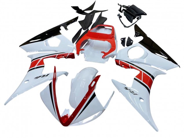 Purchase 2003-2004 White Red Glossy Black Yamaha YZF R6 Motorcycle Fairings UK