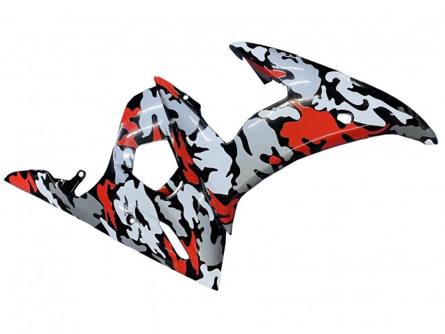 Purchase 2003-2004 Black Red Grey Camouflage Yamaha YZF R6 Motorcycle Fairings UK