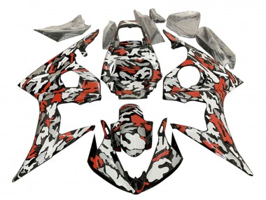Purchase 2006-2009 Black Red Grey Camouflage Yamaha YZF R6S Motorcycle Fairings UK